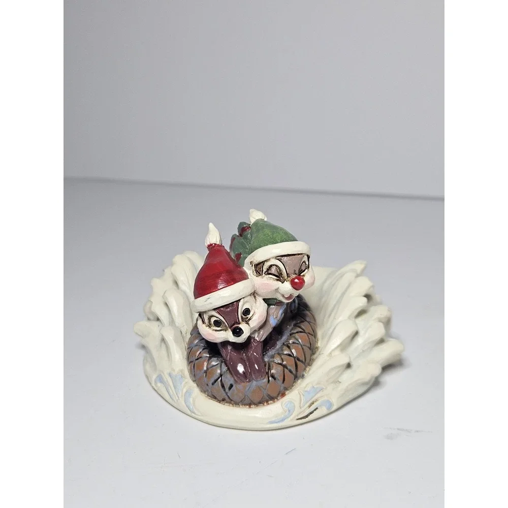 Jim Shore Disney Traditions Fun in the Snow Chip n Dale Sledding Saucer 6008975